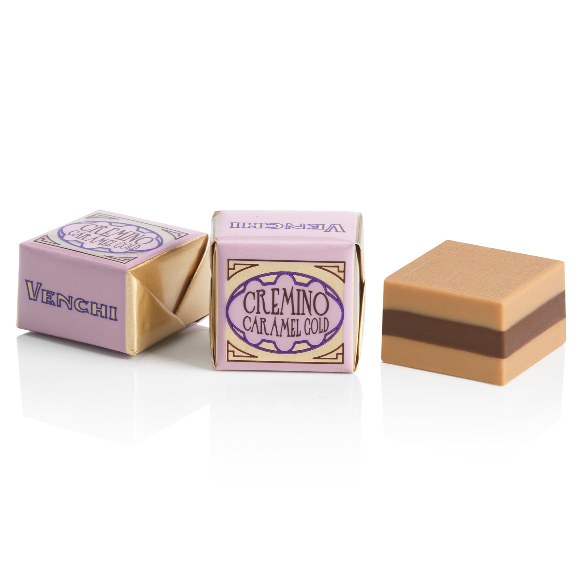 Venchi - Cremino Gold Caramel - Bombón de Tres Capas de Caramelo, 1 kg - Sin Gluten