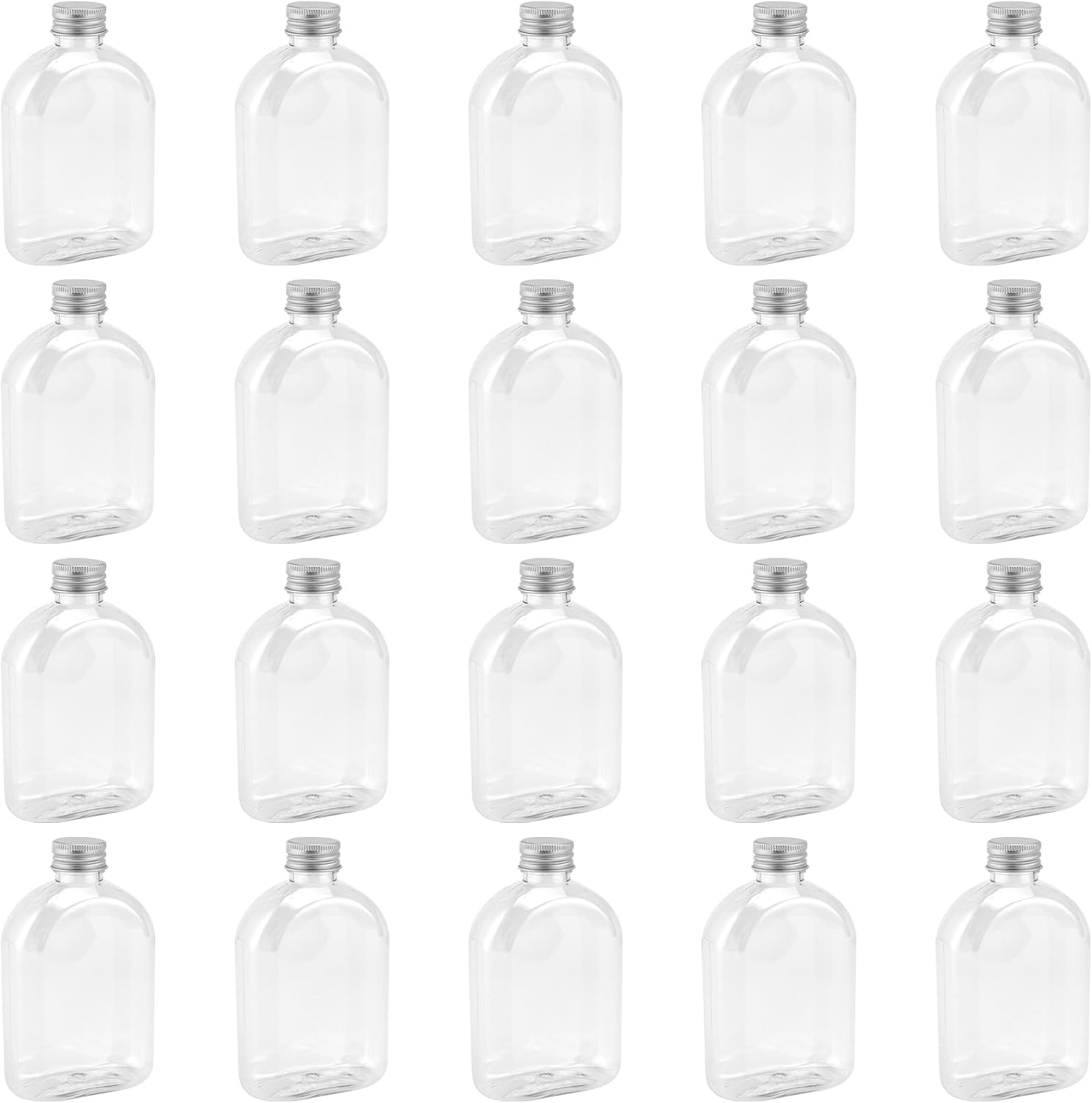 MUKLEI 20 PCS 200ml Small Plastic Bottles, 7oz Clear Plastic Bottles