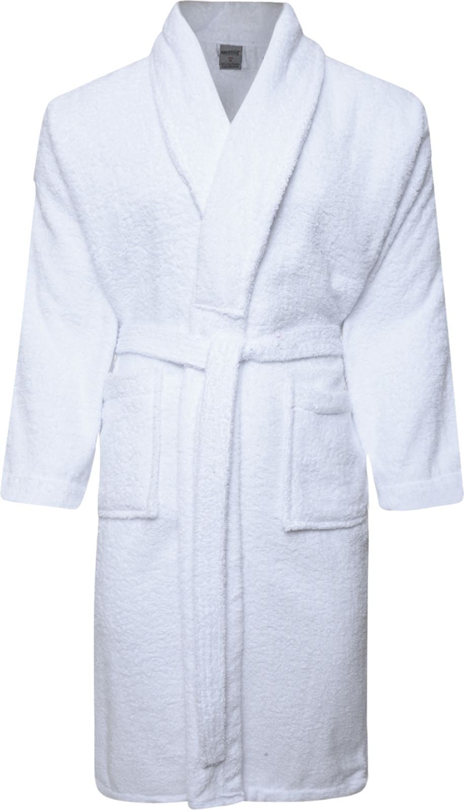 Adore Home 100% Cotton Terry Towelling Shawl Collar Bathrobe -Large,White
