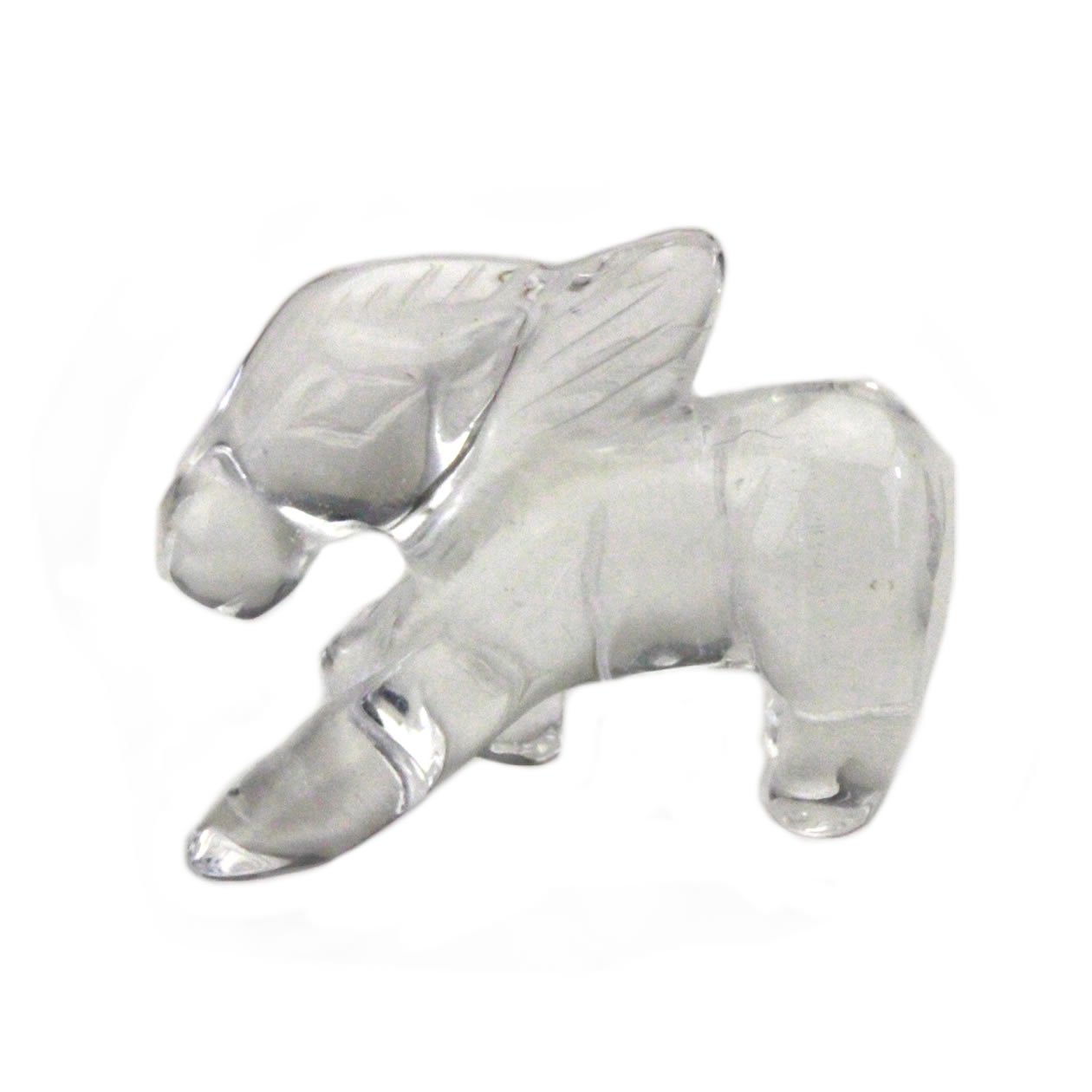 Amazon | [ ハッピーボム ] 水晶 馬 置石 縁起物 左馬 干支 クオーツ