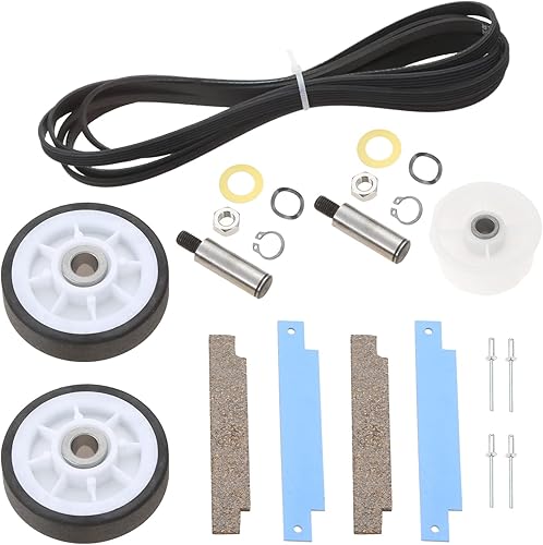 12001541 Kit de rodillos de tambor para secadora, 306508 Kit de rodamientos de tambor, polea tensora de secadora WP6-3700340 y correa de tambor