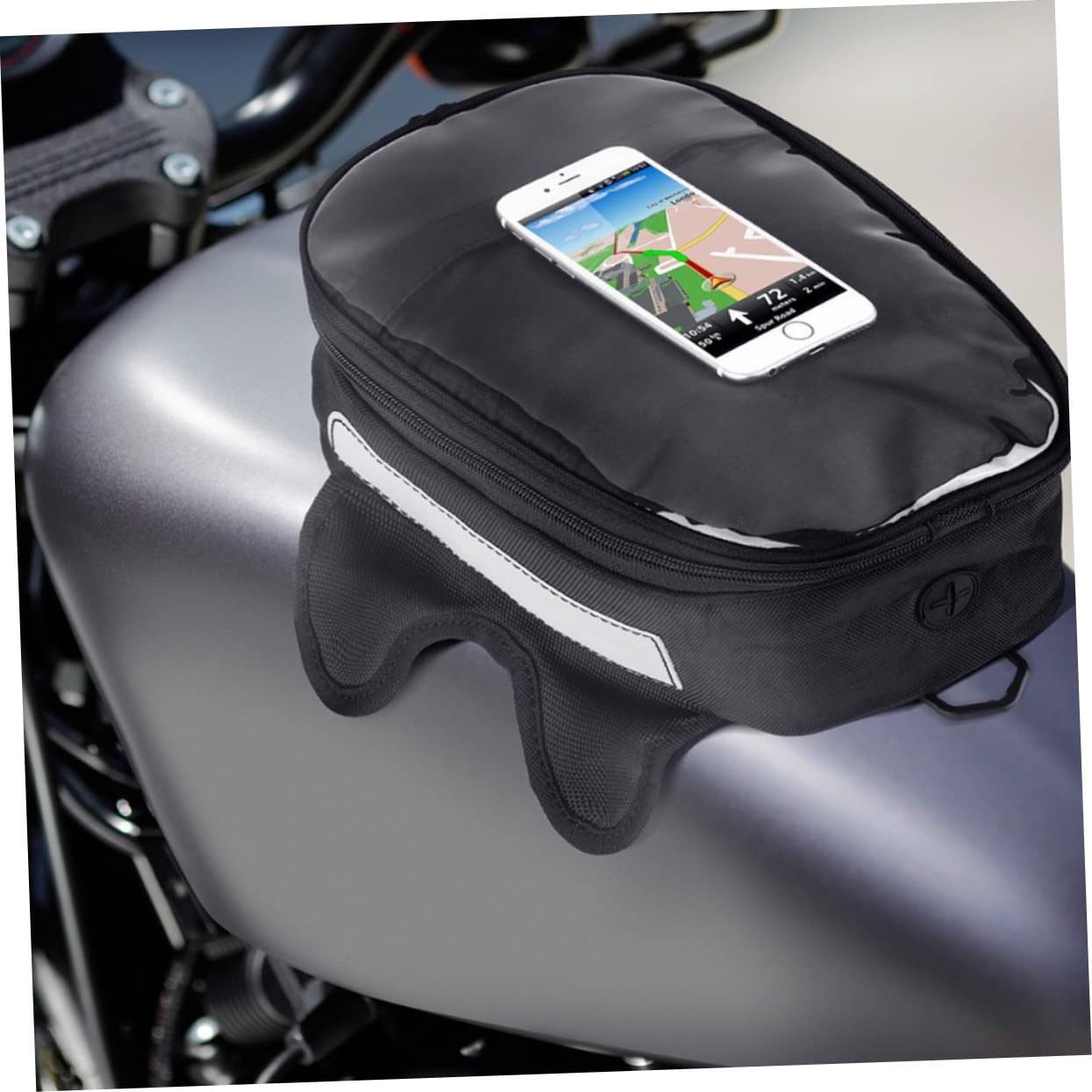 Cabilock Magnetische Motorradtasche Mit 4 Magneten Trägertasche Aus Robustem Material Organizer Mit Mehreren Fächern Für Lange Fahrten