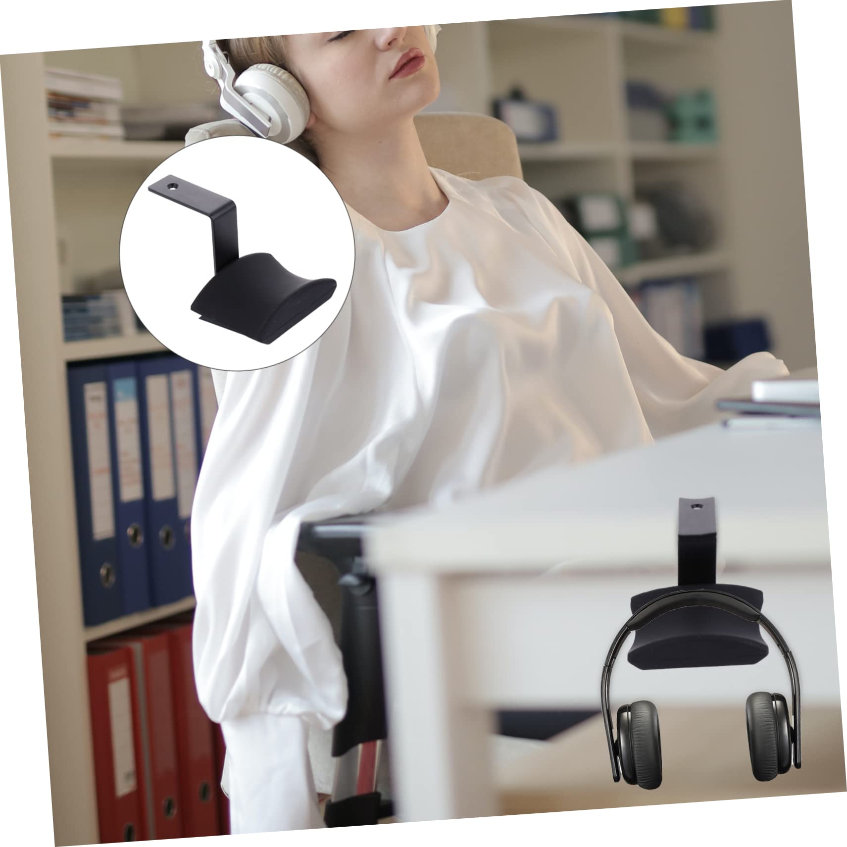 OSALADI 3piezas Soporte De Auriculares De Aleación De Aluminio y Silicona con Adhesivo Colgador para Gaming y Escritorio Instalación Fácil y Duradera