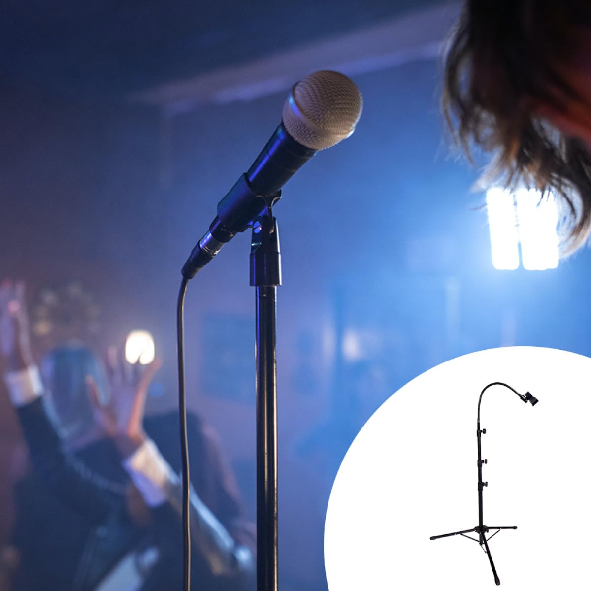 Statyw Mikrofonowy Tripodzie Regulowany Stojak Do Mikrofonu Metalowa Konstrukcja Stabilny Statyw Scenę Idealny Do Występów Żywo Nagrań i Podcastów