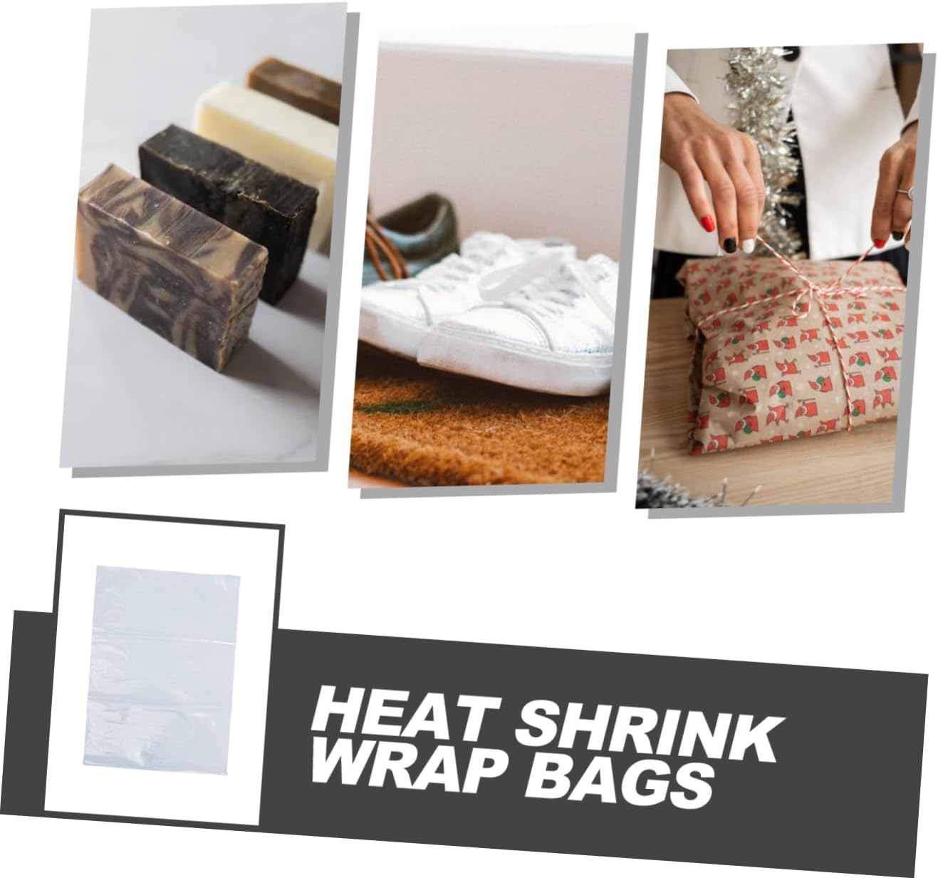 100Pcs Shrink Bags for Heat Shrink Wrap for DIY Projects Versatile Packaging for Homemade Crafts and Soaps