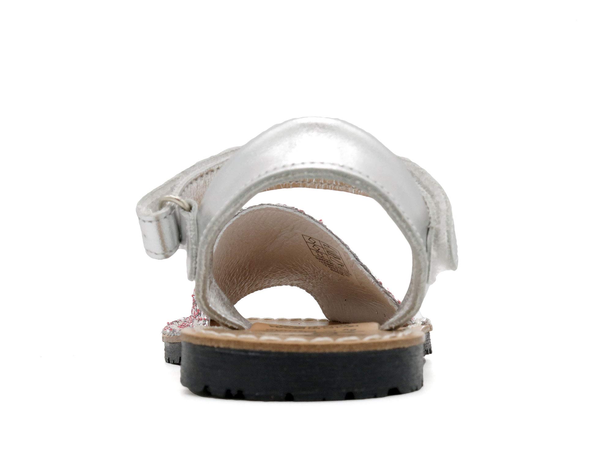 Avarca - Sandalias de piel para niña con purpurina y purpurina. Fabricadas en España.