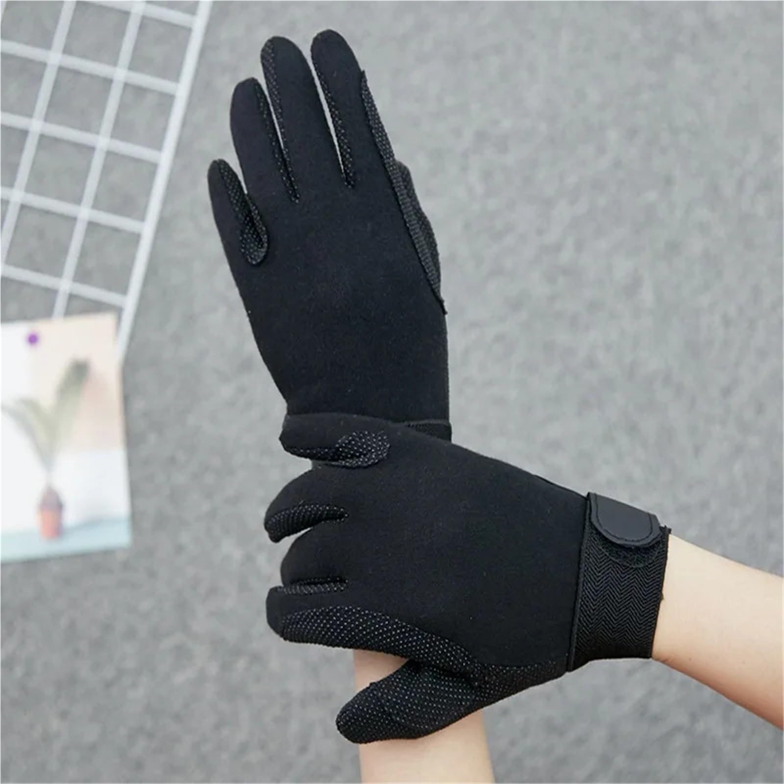 Guantes De EquitacióN Guantes de equitación for Hombre y Mujer, Guantes de equitación Unisex, Equipo for Jinete para Montar A Caballo(Black,L)