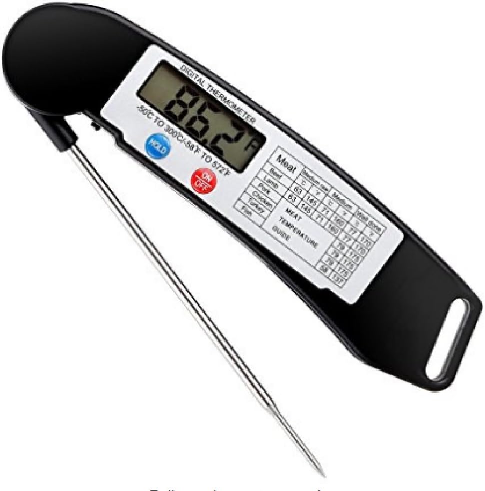 Digital Cooking Thermometer - Chef Verdi Instant Read Digital Thermometer For Grilling, Barbecue, BQQ, Candy, Milk and Bath Water. Meat Thermometer Best for Food and Grill. Stainless Probe, LCD Screen