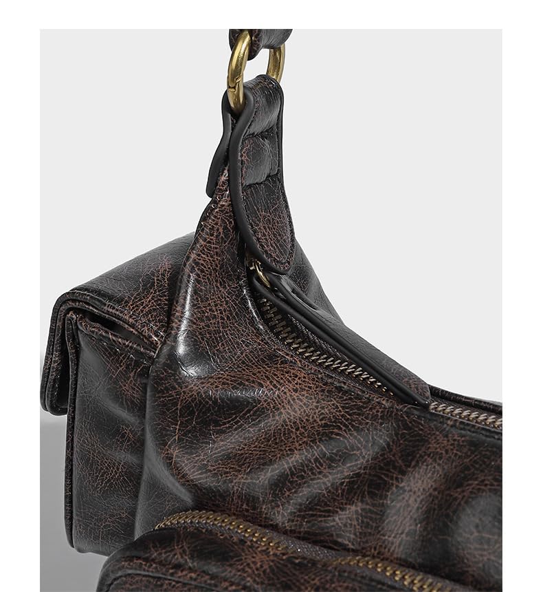 Image of Shoulder Purse for Women, Leather Women's Handbag Y2k Aesthetic Coquette Shoulder Bag Hobo Punk Trendy Ladies Purse
