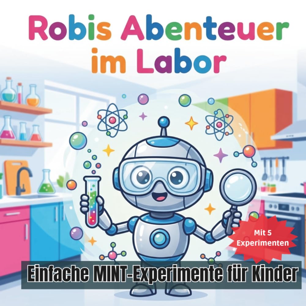 Robis Abenteuer im Labor: Einfache MINT-Experimente für Kinder: Interaktive Wissenschaftsgeschichten zum Mitmachen – Physik & Chemie spielend entdecken (Ab 4 Jahren)