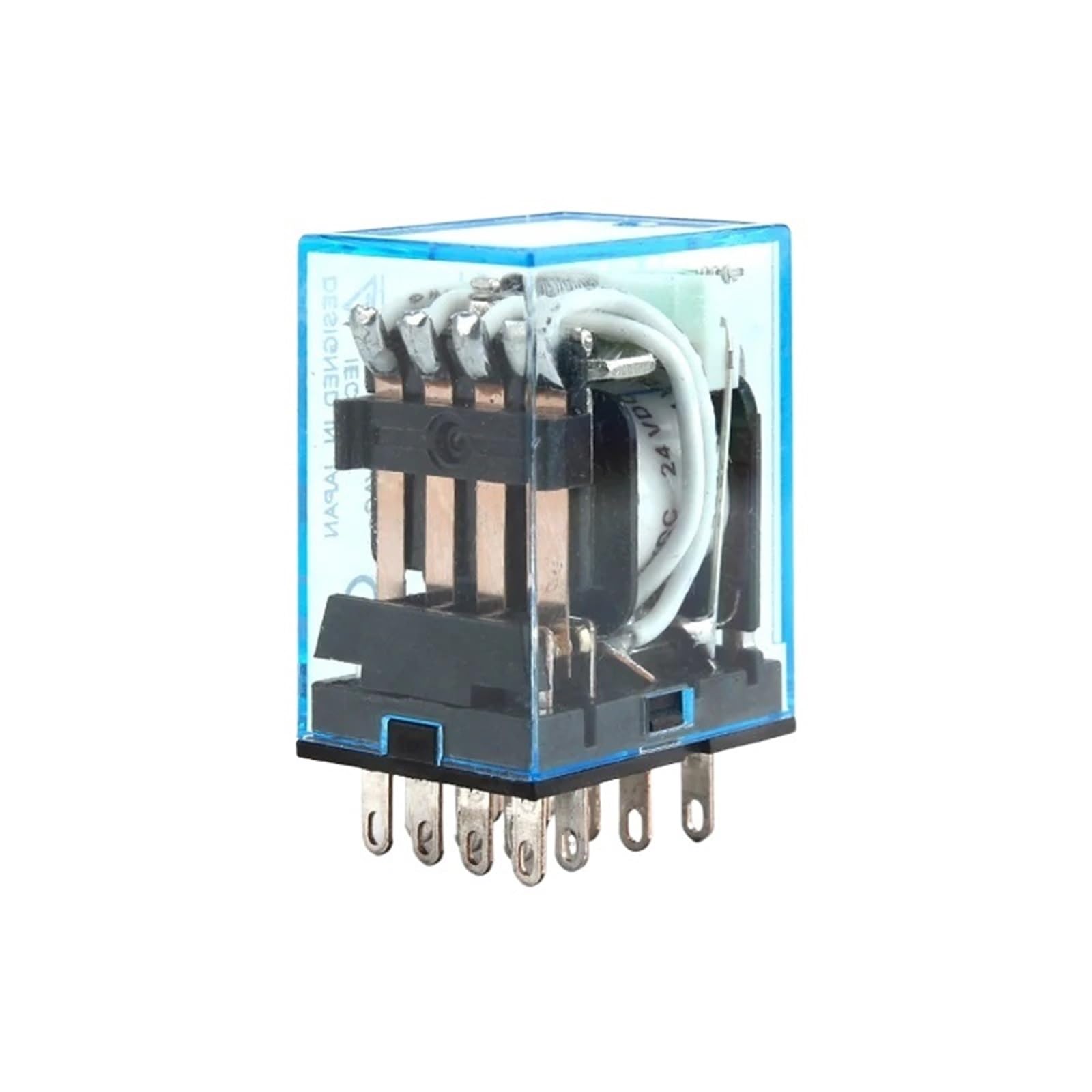 Relé intermedio HH54P MY4NJ Micro pequeño relé electromagnético AC/DC 12V 24V AC110V 220V 380V con base de enchufe de 14 pines PYF14A(AC 110V)