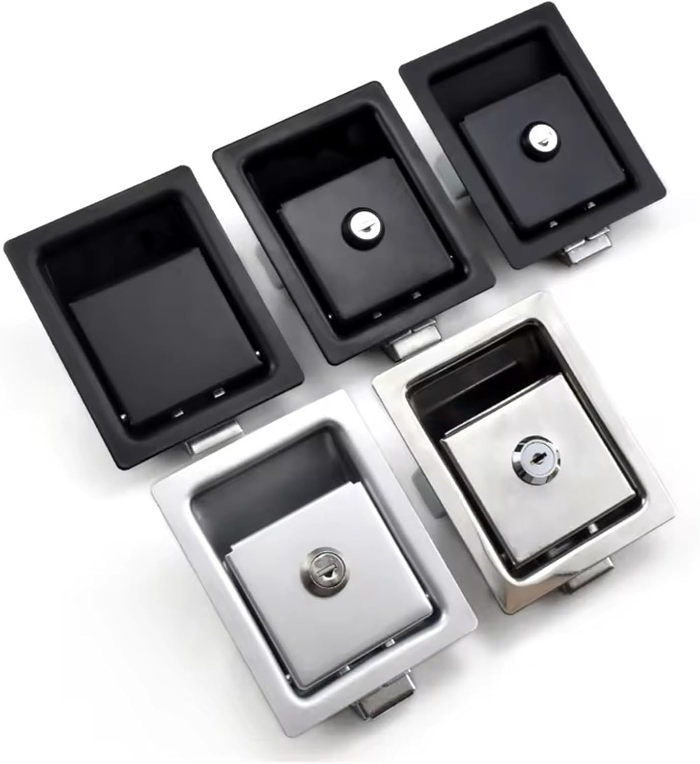 Flat Pull Cabinet Lock Square Panel Lock Heavy Type Gate Lock Pressing Flat Lock 1Pcs(XK101YWS)