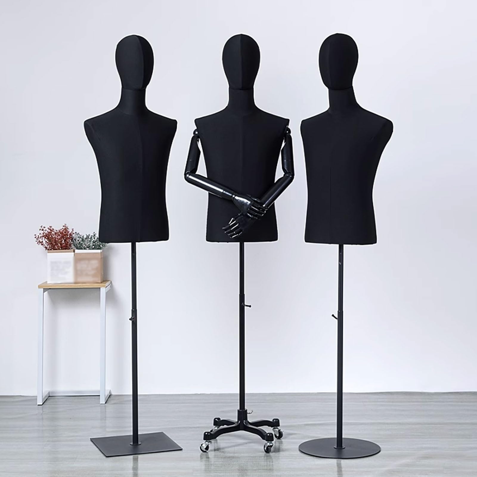 Maniqui Regulable Costura Viene con Una Base De Metal Estable, Manipulador de Simulación Flexible, Maniquí Ser Aplicable Ropa, Vestidos, Joyas, Exhibición de Costura ( Size : Circle , Color : Simulati