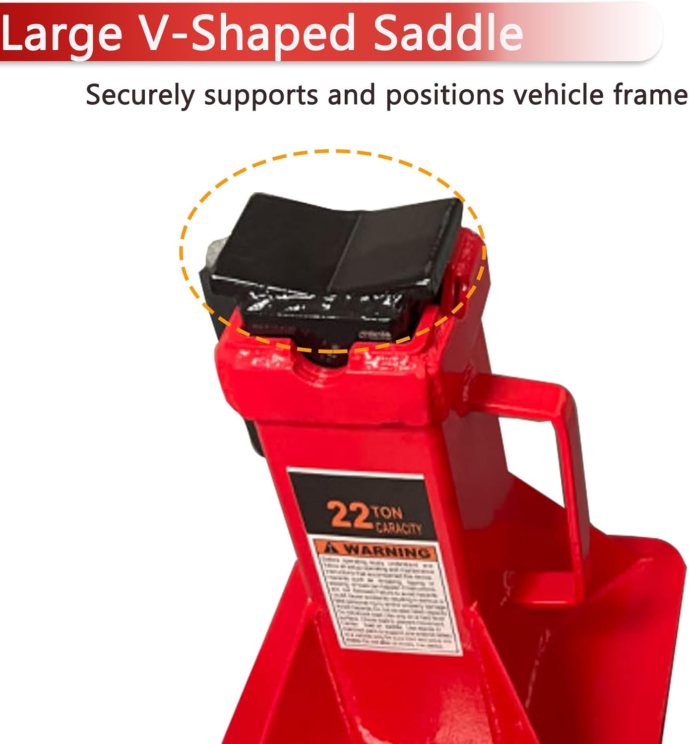 22 Ton (44,000 lbs) Jack Stands (1 Pair) with Lock, Heavy Duty Pin Type Car Jack Stand, Wide Base Safety Design for Supporting Trucks, Trailers and Equipment (Red)
