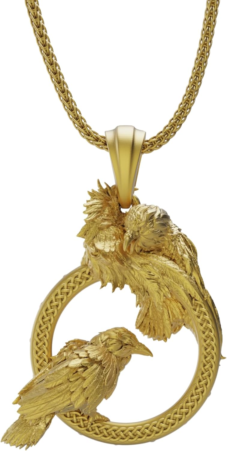 Raven Birds Family Silver Viking Necklace, Raven Norse Mythology Pendant, Memorial Birthday Gifts, Viking Knot Necklace, Gift For Bird Lovers - Image 3