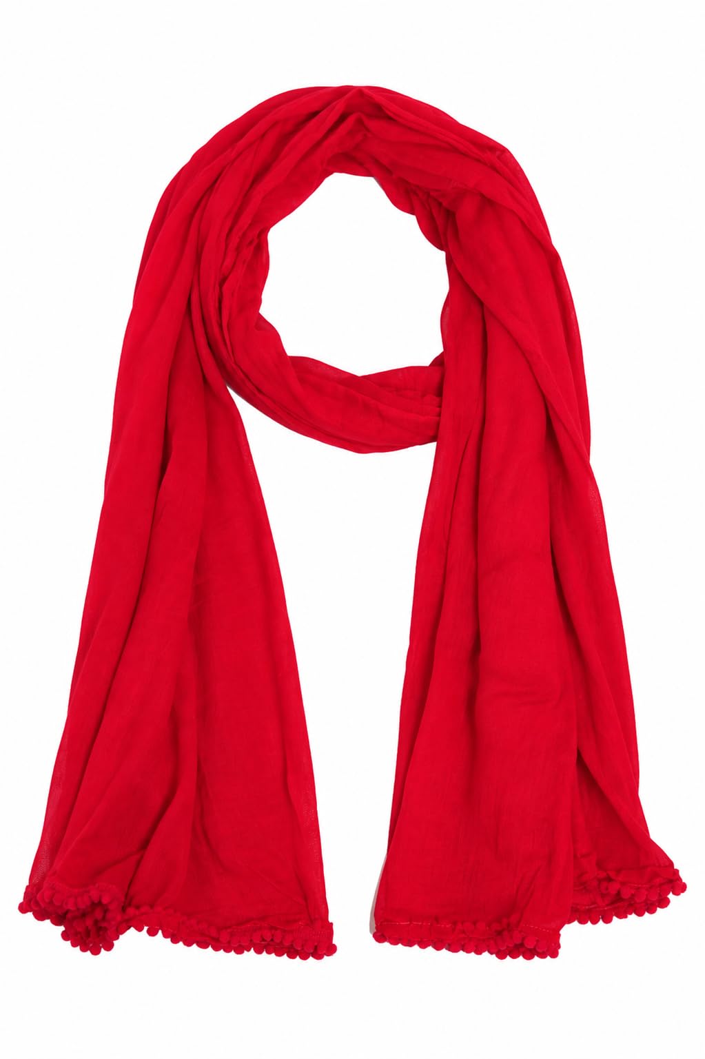 Pure Cotton Crinkle Dupatta for Women | Soft Breathable Ethnic Wrap with Pom Pom Lace | Lightweight Solid Colour | 100 x 215 cm-image-22