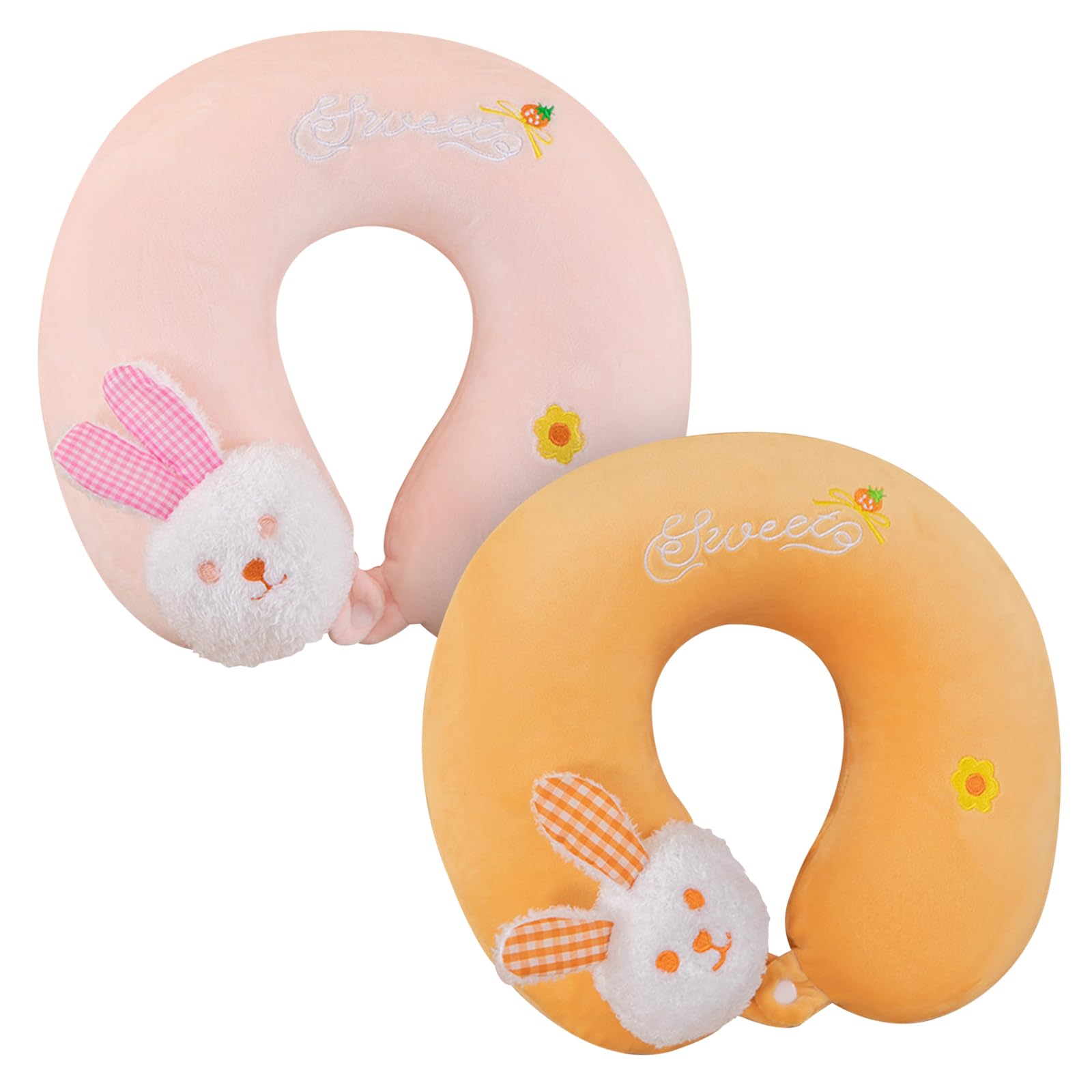 Oreiller De Voyage En Forme De U – Licorne Cheveux Roses – Mousse Mémoire De Forme – Confort Cou & Nuque – Avion, Voiture, Maison - 7