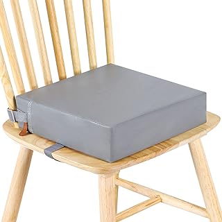 Toddler Booster Seat for Dining Table,Non-Slip Bottom Booster Seat for Table, Child/Kids/Baby Booster Seat for Dining Table with 2 Adjustable Strap Buckle,Portable Travel Booster Seat for Chair(Grey)