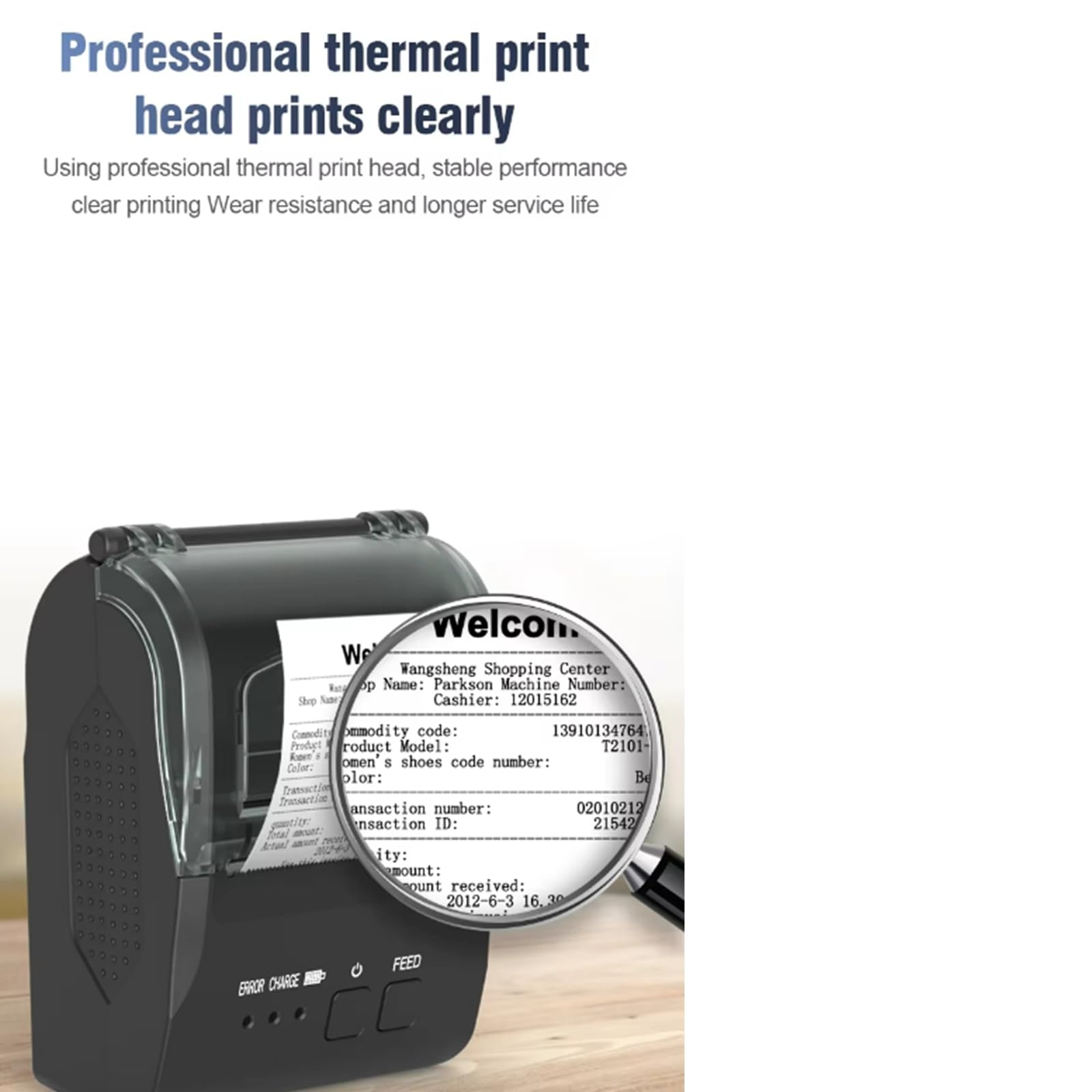 GZGYNADAST Bluetooth Receipt Printer, 58mm Mini Thermal POS Printer Portable Personal Bill Printer 2 inches for Restaurant Sales Retail Compatible with Android Windows, NOT for iOS ipad/MAC