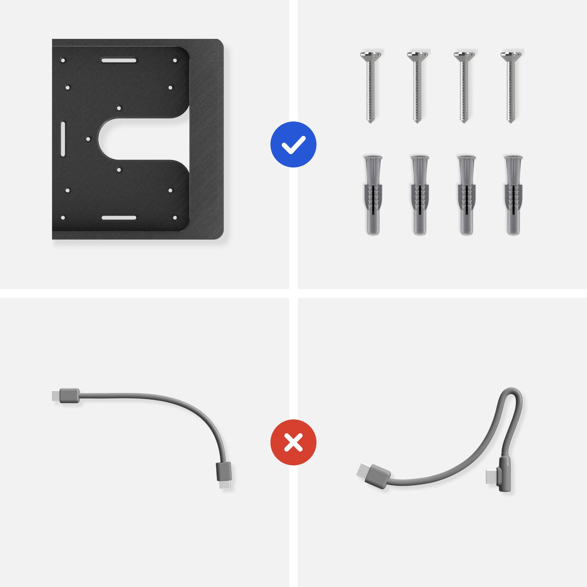 Support Mural Tablette pour Samsung Galaxy Tab A9 / A11 (8,7 Pouces) - Fixation Ultra-Plate et sur Mesure pour Écran Domotique et Tableau de Bord - Passe-Câble Intégré - Noir