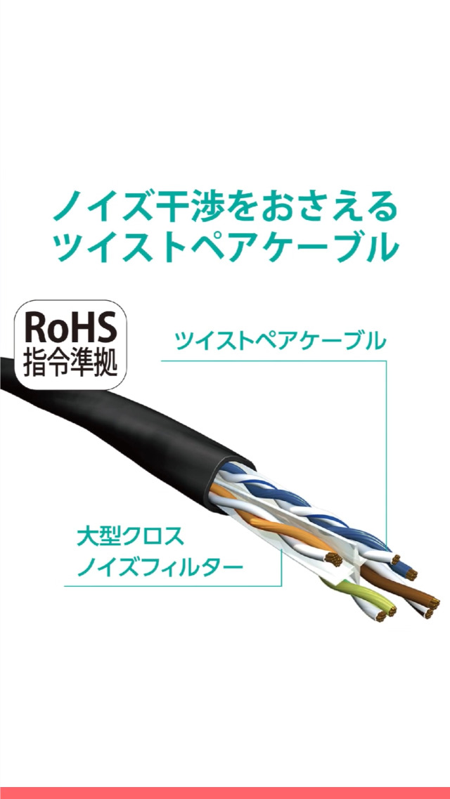 Amazon.co.jp: エレコム LANケーブル CAT6A 7m 爪折れ防止コネクタ