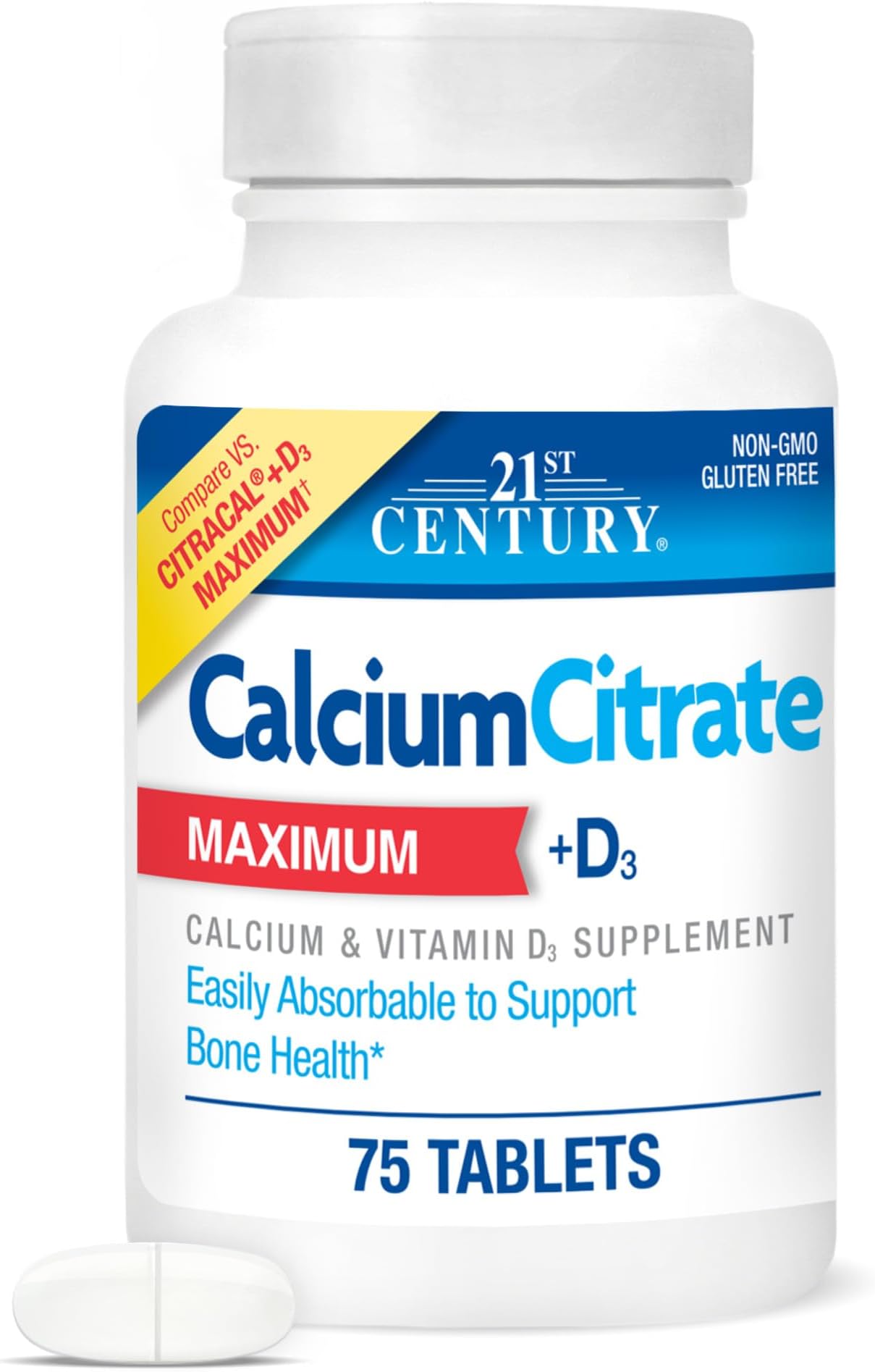 Calcium Citrate Plus D Maximum Caplets, 75 Count