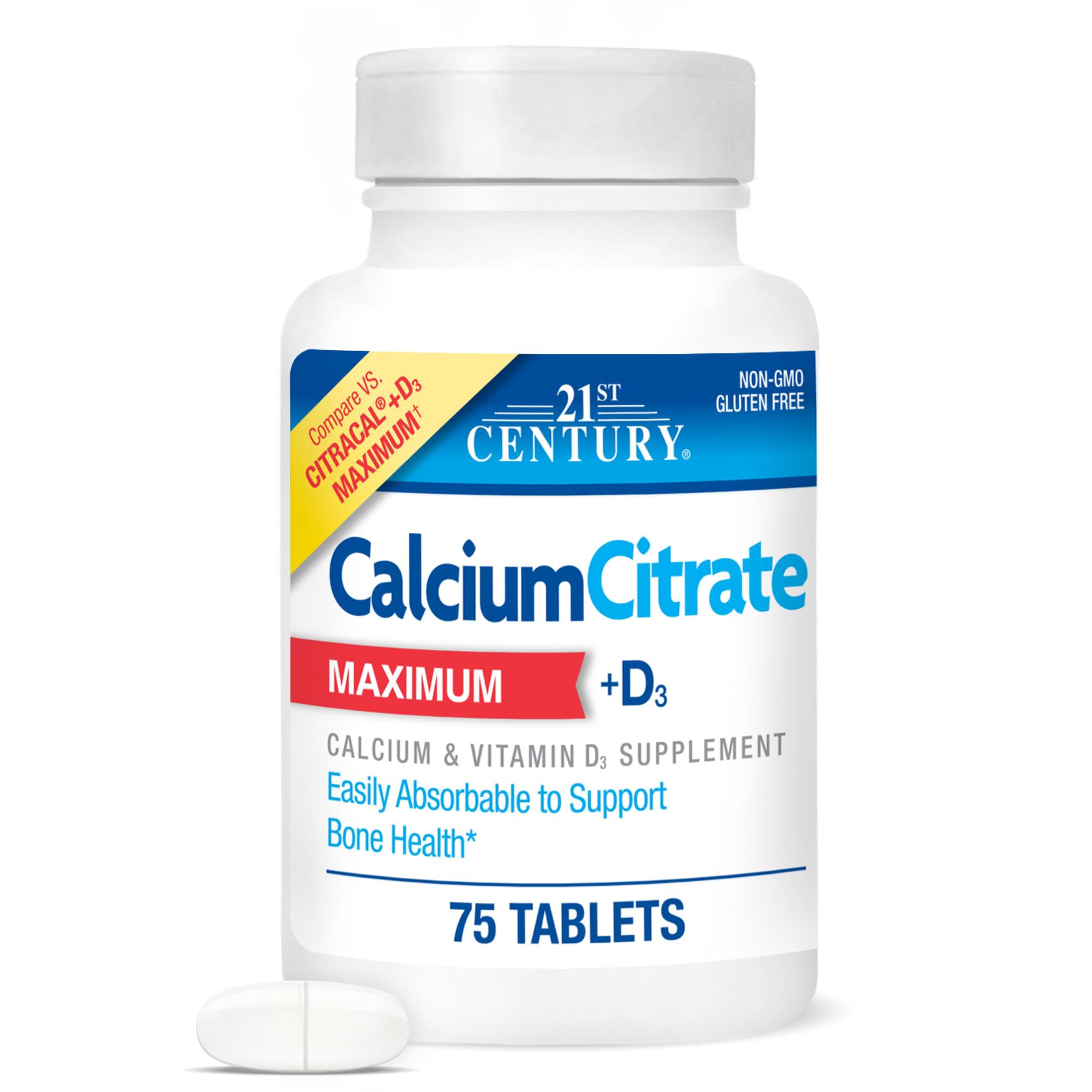 21st Century Calcium Citrate Plus D Maximum Caplets, 75 Count-image-38