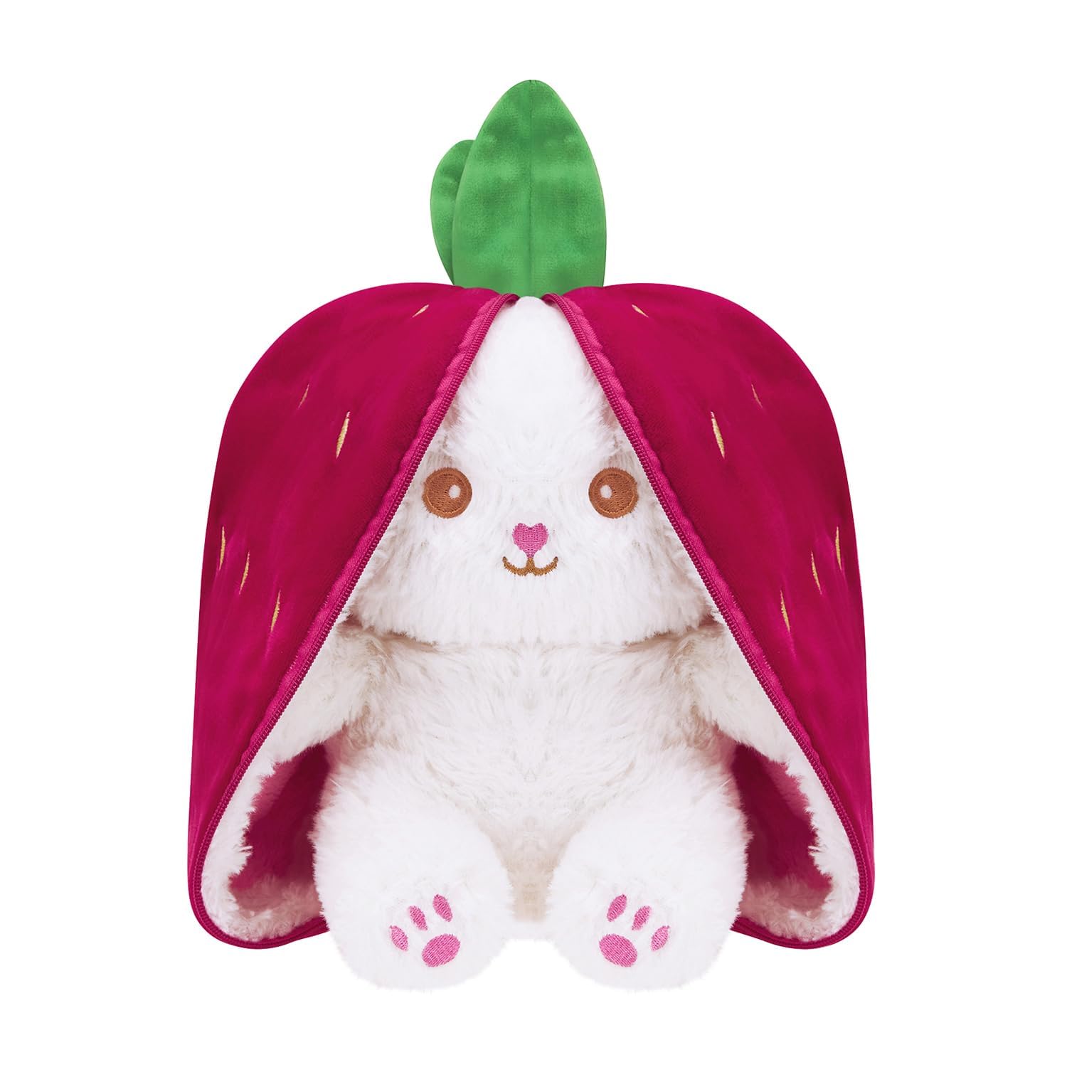 HUG 'n' FEEL SOFT TOYS Strawberry Rabbit 30cm Soft Toy Plush Toy | Big Stuffed Animal | Ultra Soft, Huggable & Cuddly Gift for Kids, Girls, Boys | Perfect for Birthday, Valentine's Day