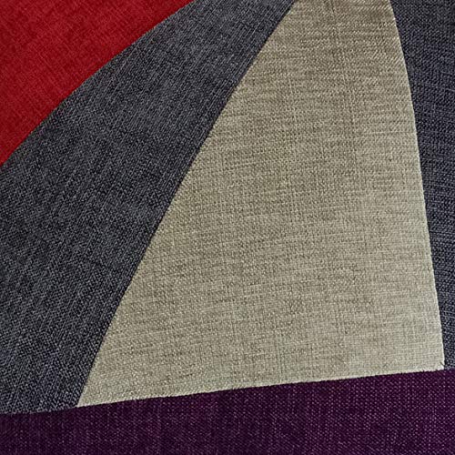 Image of Encasa XO Chenille Cushion Covers (Pack of 2) with Patchwork 45x45 cm - Mix & Match Pillow Covers in Bright Colours for Living Room, Sofa, Bedroom - Red