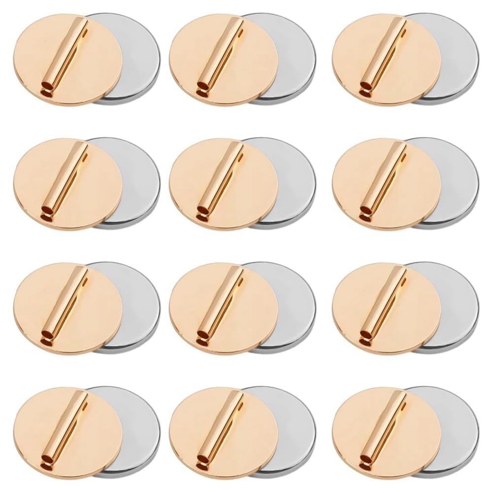 CTRLZS 12Pcs Mini Pin Brooch Converter Set Magnetic Metal Pin Backs Harm Free Brooch Pin Converter Set for Scarf Hijab Shawls(Gold)