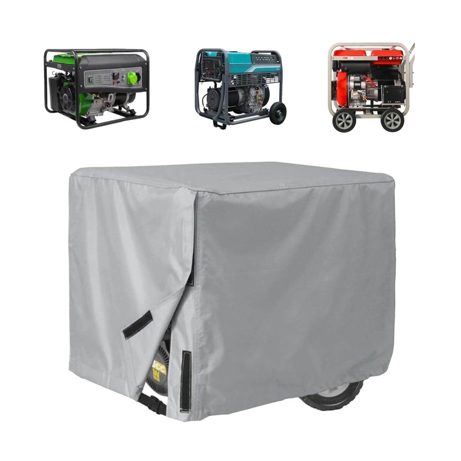 OUKENS Couverture de générateur électrique, Protection de générateur couvre électrique de Patio de Jardin extérieur adaptée à la Plupart des générateurs 3000-5000 Watts,couverture d'équipement (Gris)