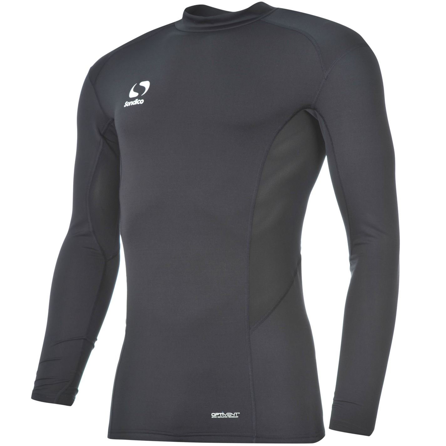 Sondico Mens Base Layer Mock Top Long Sleeve Compression Fit Sports Sweatshirt Navy M