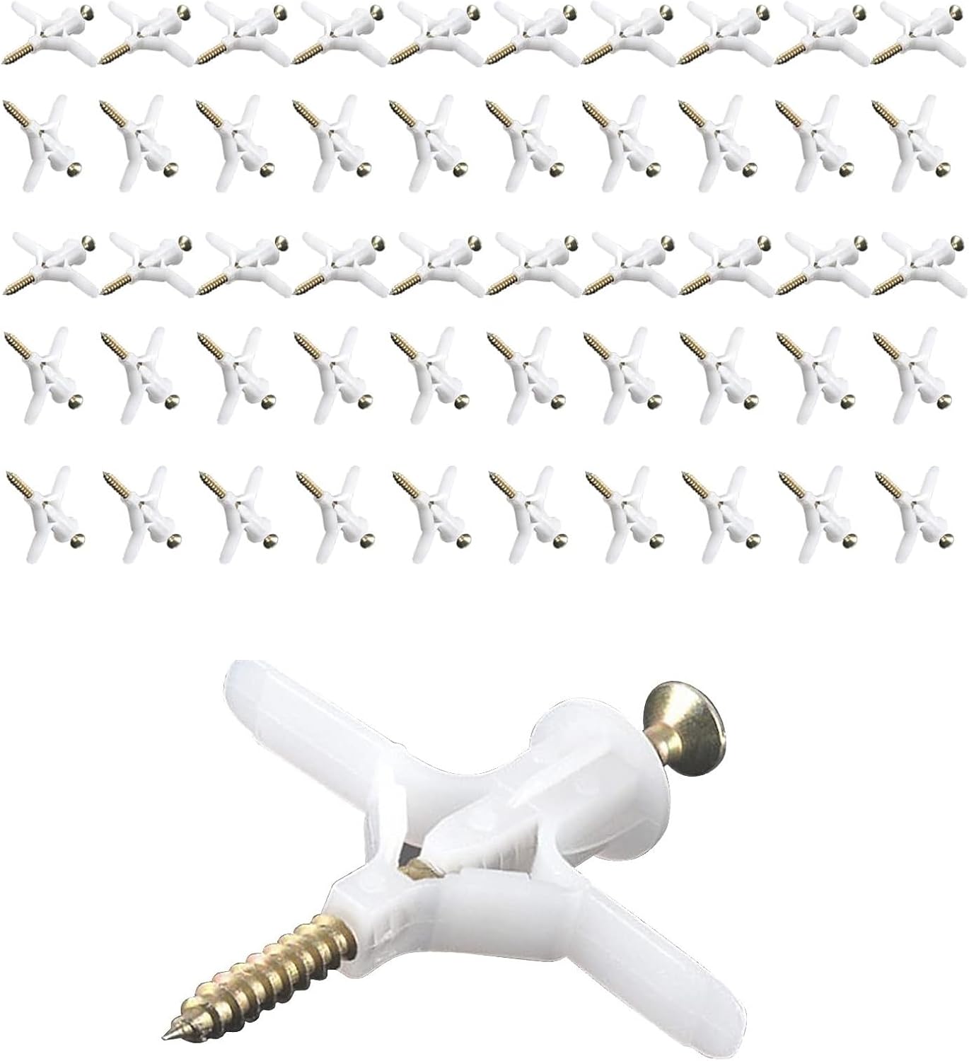 Plasterboard Cavity Wall Heavy Duty Fixings Plugs Wall Anchors - Secure & Reliable Wall Mounting Solution (Standard, 50, Pack)