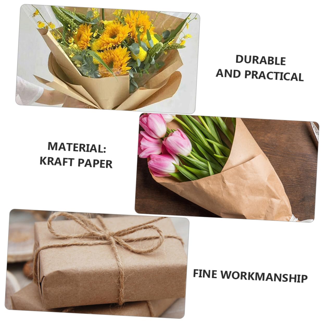 YLQLA 55 stuks kraftpapier bloem geschenkzakken, bloemenhouder voor