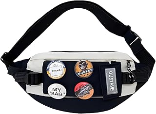 GUSTAVE® Crossbody Bag for Men Women with Badges, Waterproof Sling Bag Large Shoulder Bag with Adjustable Strap for Commut...