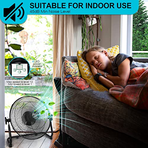 image for DBF Battery Operated Solar Fan, 2-in-1 Solar Panel Powered & DC Charge