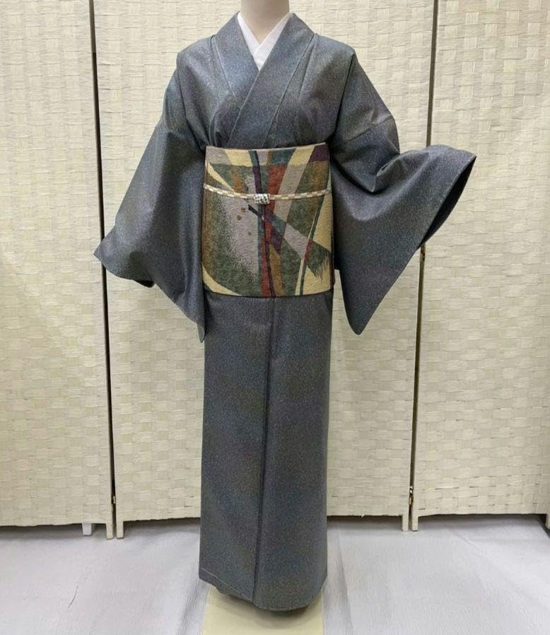 縞々しま 7604❫ 染 縞大島紬 (正絹) 身幅広め 7604❫ ❦ 染 縞大島紬 (正絹) ❦