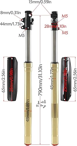 Miniatura 2 de 45/1.890 in 31.102 in horquillas hidráulicas delanteras amortiguadores de suspensión para motocross Dirt Pit Bike 110cc 125cc 150cc