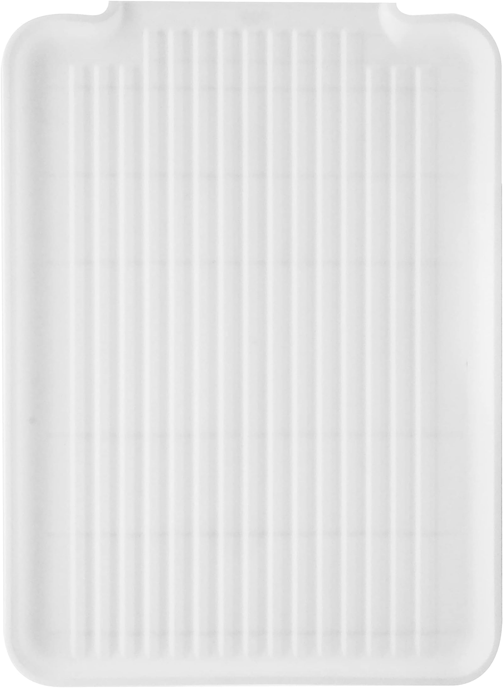 Dish Drain Board and Drying Rack Tray for Kitchen Counter, Plastic Drainboard with Raised Ridges, 12.75 x 17.25 inches - White