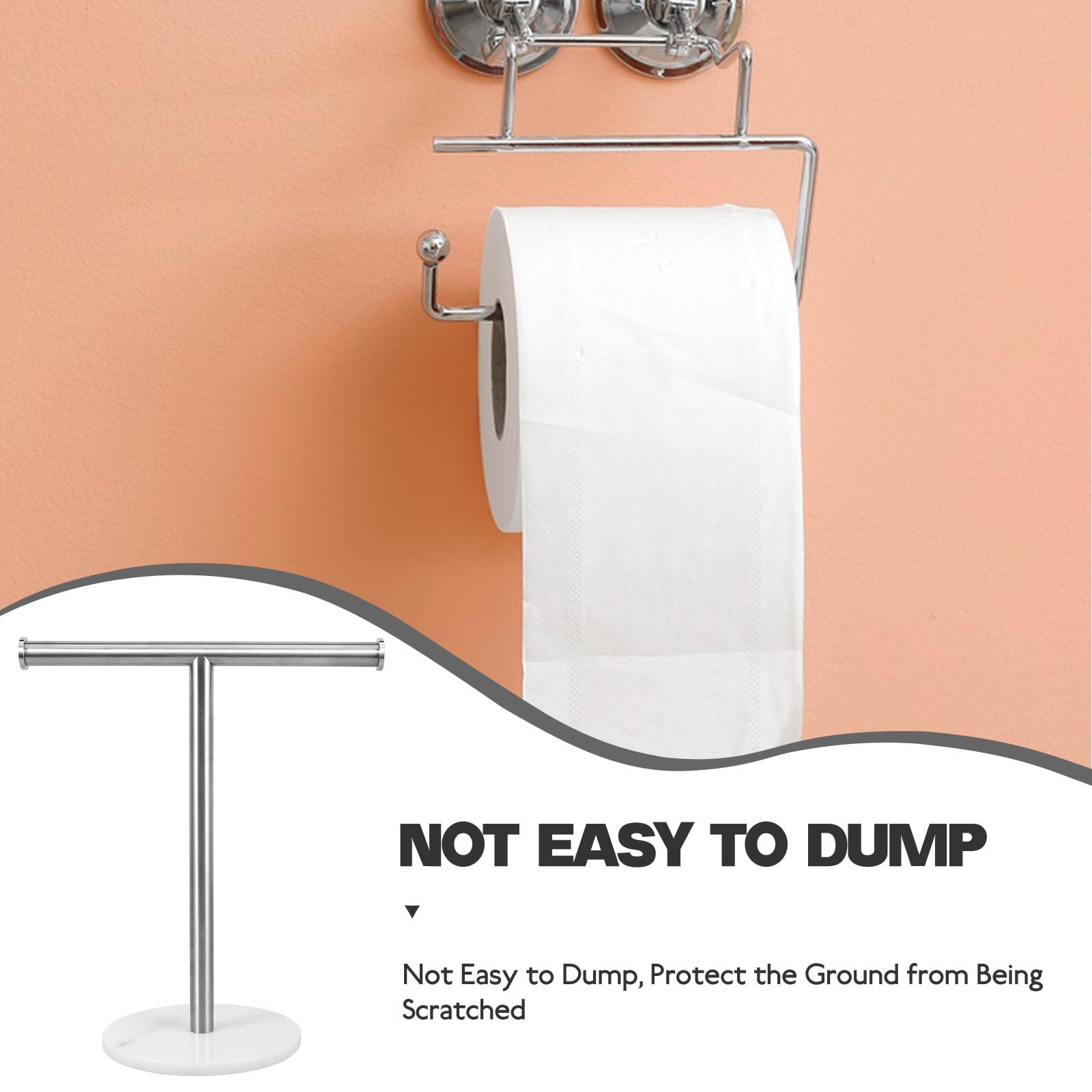 INOOMP Toallero de Sobremesa de Acero Inoxidable de 31.5 CM, Soporte para Toallas Base Antideslizante para Baño, Cocina y Dormitorio, Diseño Vertical para Ahorro de Espacio