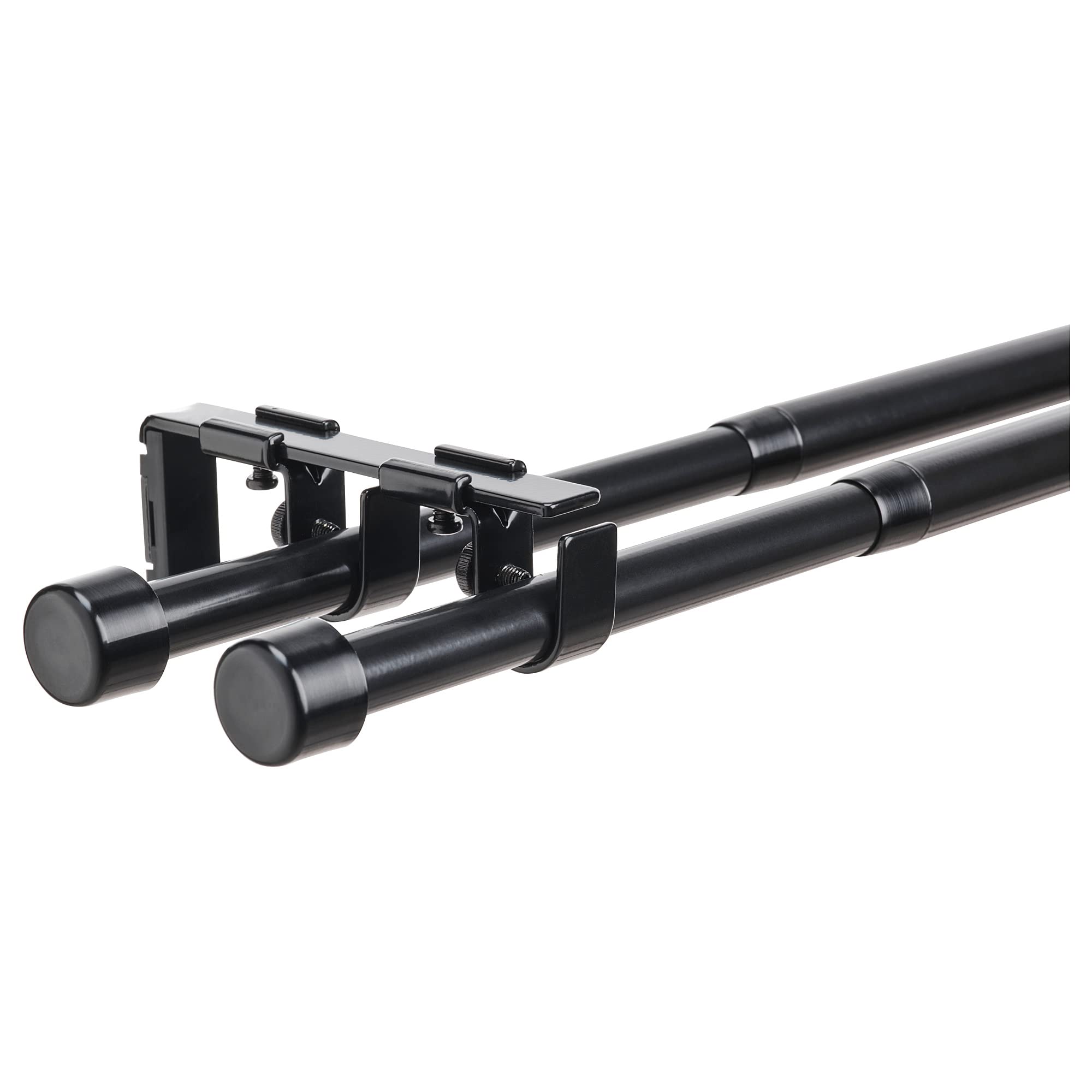 Tringle à rideaux double extensible noire 19 mm BEKRÄFTA ajustable