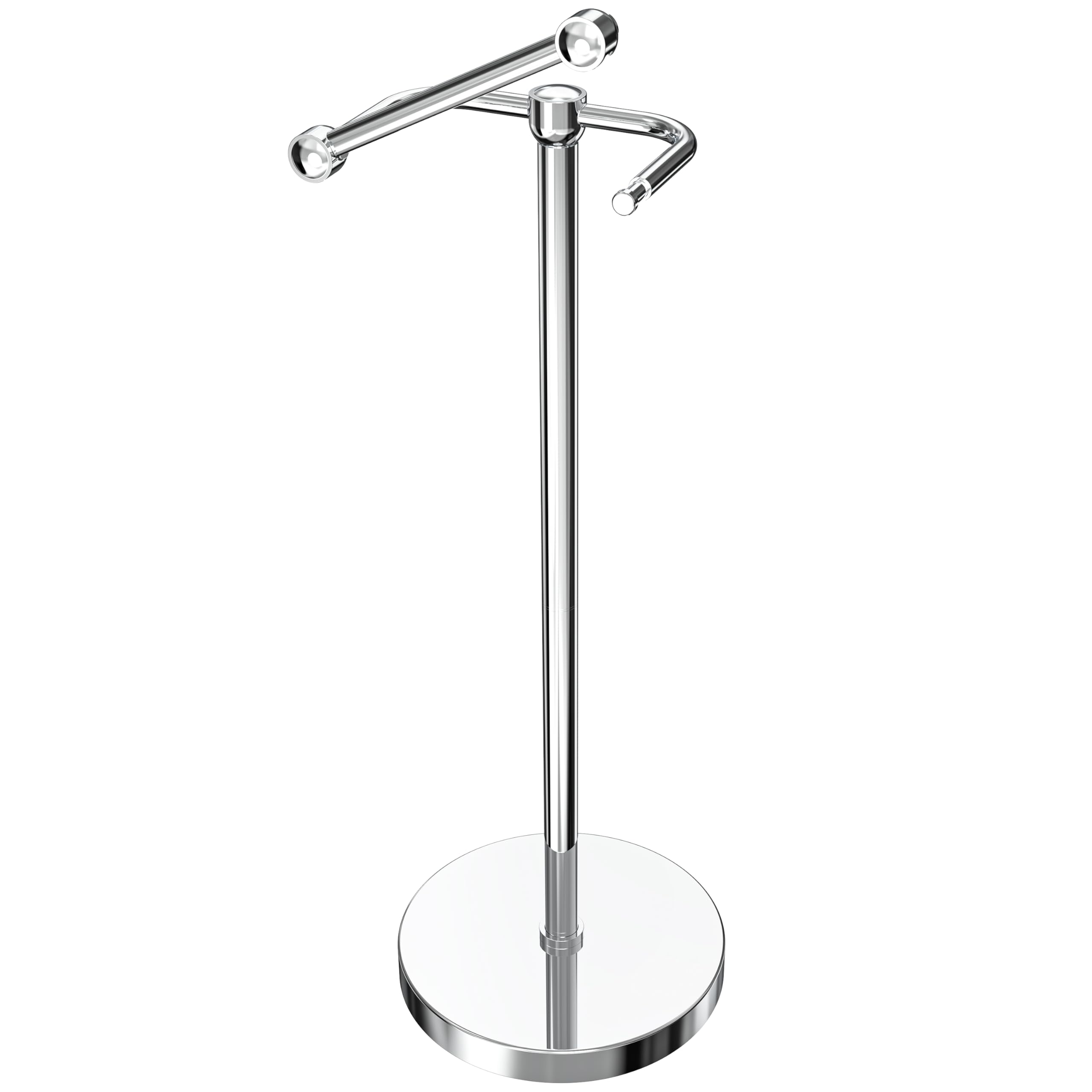 WZRUA Toilet Roll Holder Free Standing, Toilet Roll Stand with Post Pivoting Design
