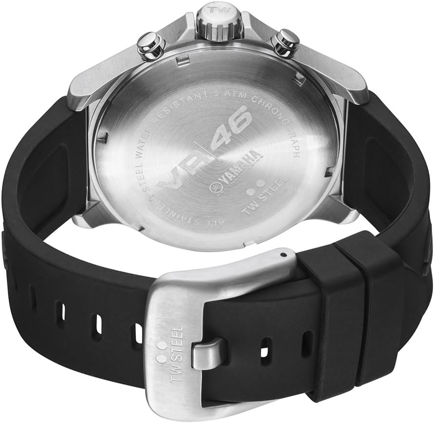 lateral view of the TW Steel TW938 watch, showing the crown and pushers on the right side of the case.