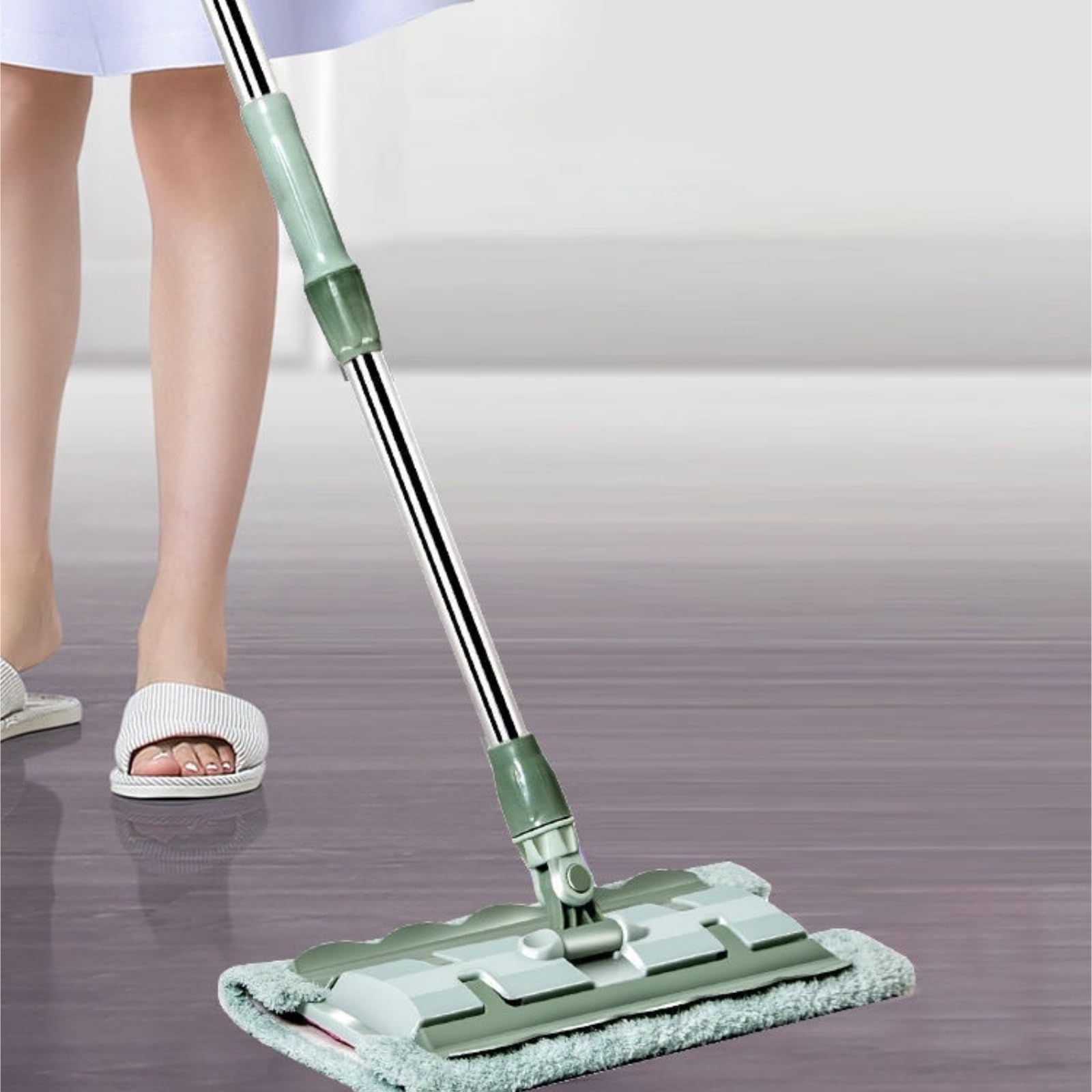Fregona Mopa Limpieza Profesional con Fregona para Suelos De Madera, Laminados Y Baldosas con Mango Telescópico De Acero Inoxidable Mopas De Limpieza Suelos(Pink)