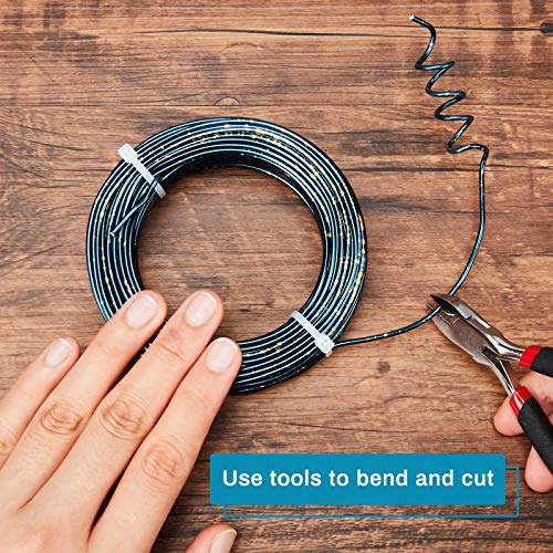 Benecreat Multicolor Jewelry Craft Wire Gradient Color Aluminum Wire (12 Gauge, 75 Feet) Blue Bendable Colorful Metal Wire With Storage Box For Jewelry Beading Craft Project, Blue And Gold #TOP4