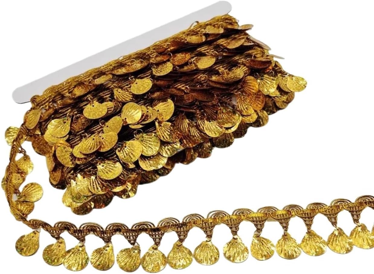 Encaje de borla dorada para decorar trajes de gala y confección de trajes de novia F3