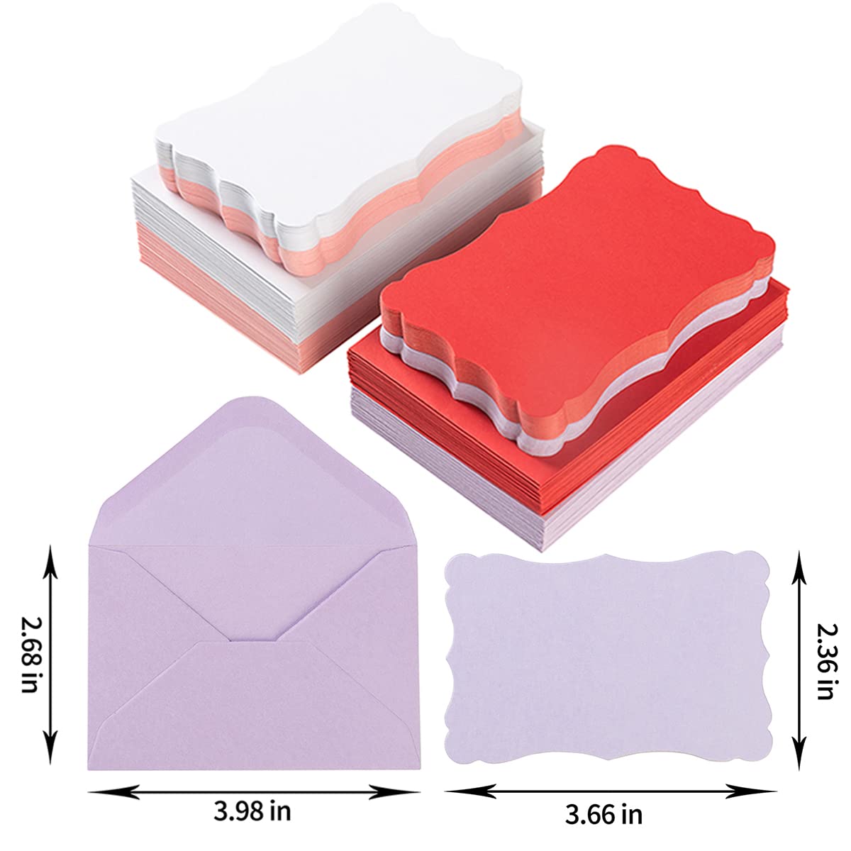 Self-adhesive Envelopes 100 Mini Note Cards With Envelopes - 10 Color ...