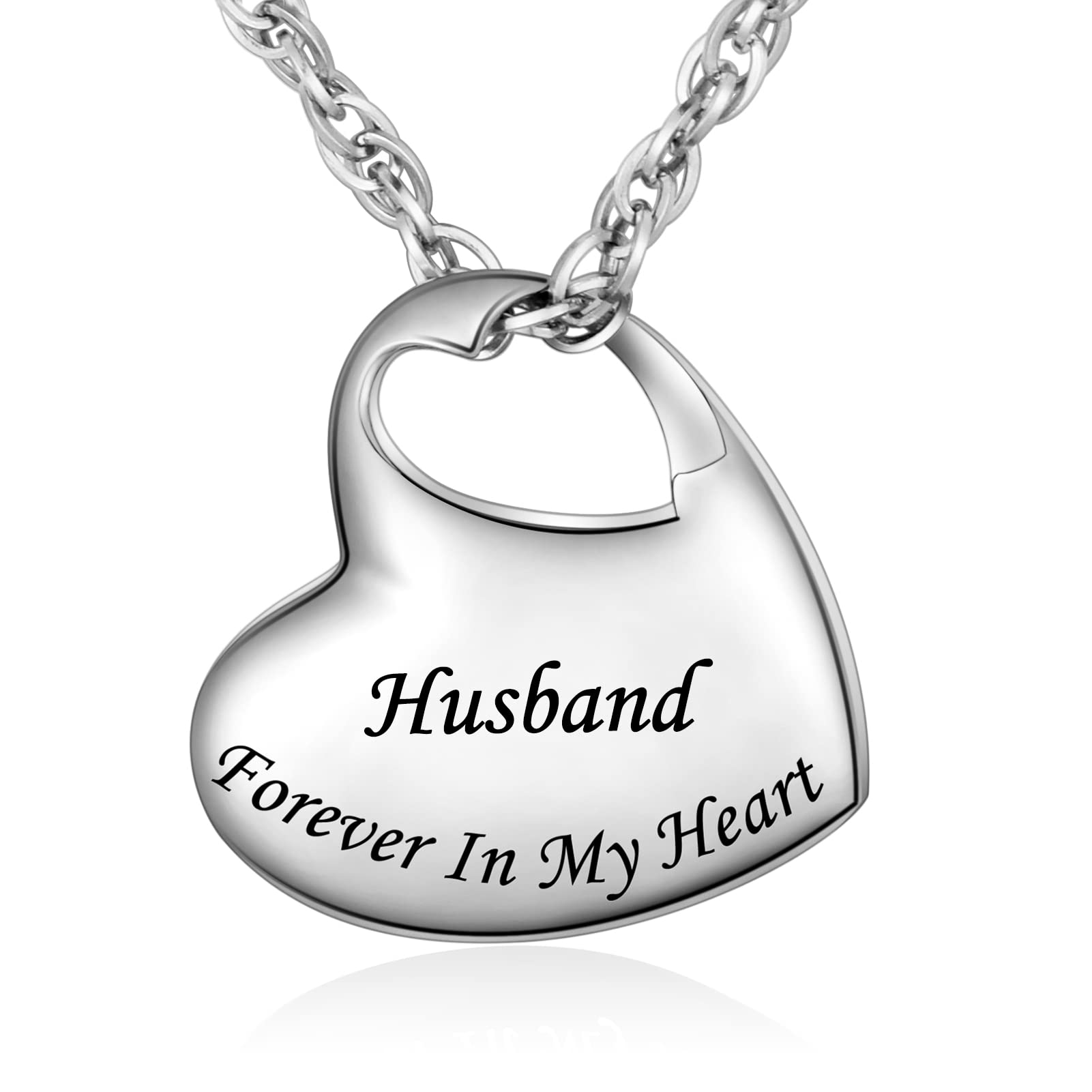 abooxiuabooxiu Heart Urn Necklaces for Ashes Cremation Necklace for Ashes for Family Stainless Steel Cremation Jewelry - Forever in My Heart