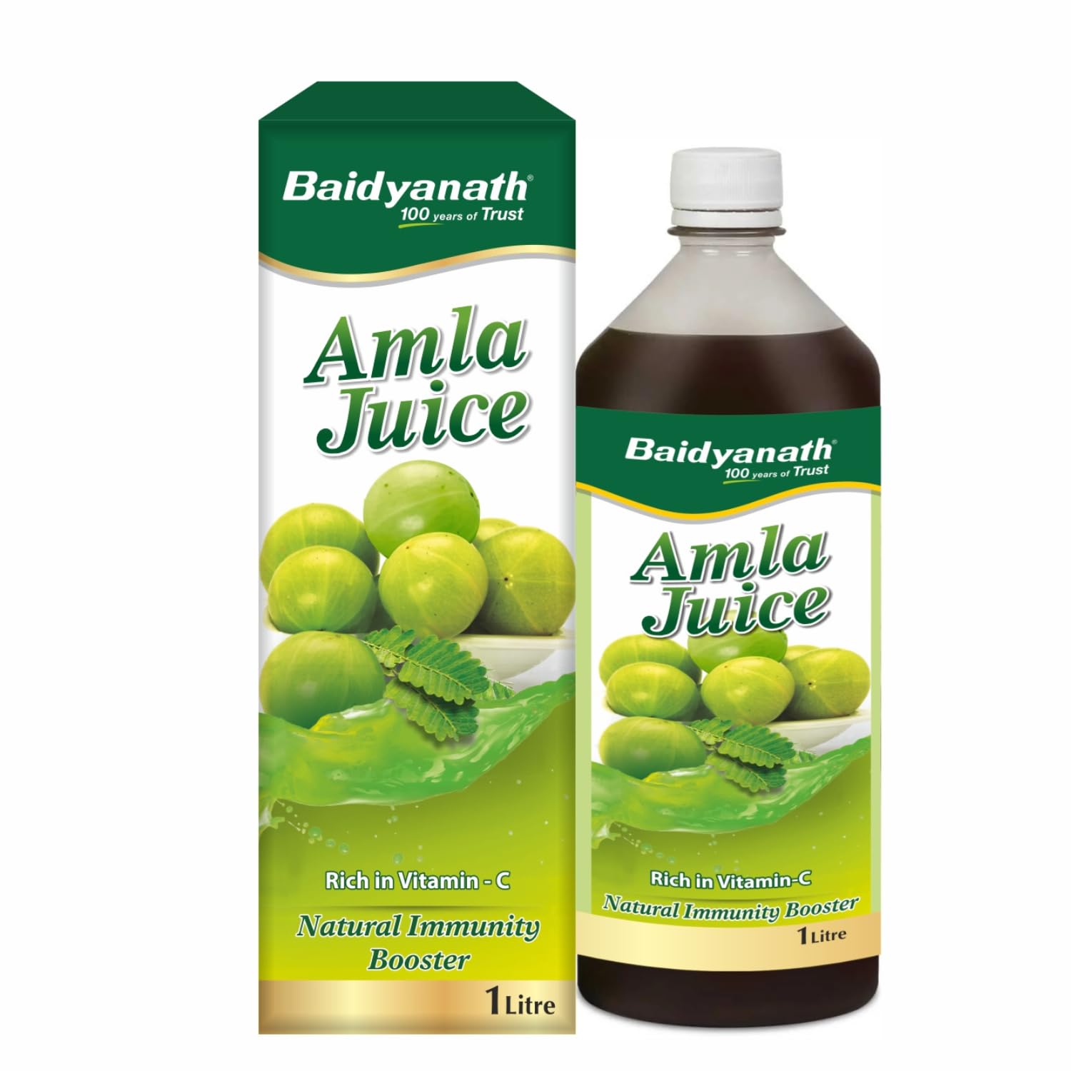 Baidyanath Amla Juice - 1 Ltr, Rich in Vitamin C and Natural Immunity Booster- Helps Maintaining Healthy Hair, Weight and Digestion