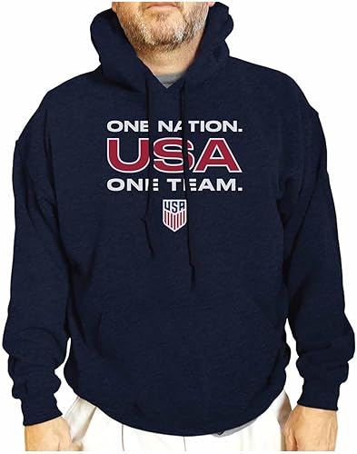 The Victory Sudadera con capucha unisex con licencia oficial del equipo nacional de fútbol de Estados Unidos de una nación y un equipo